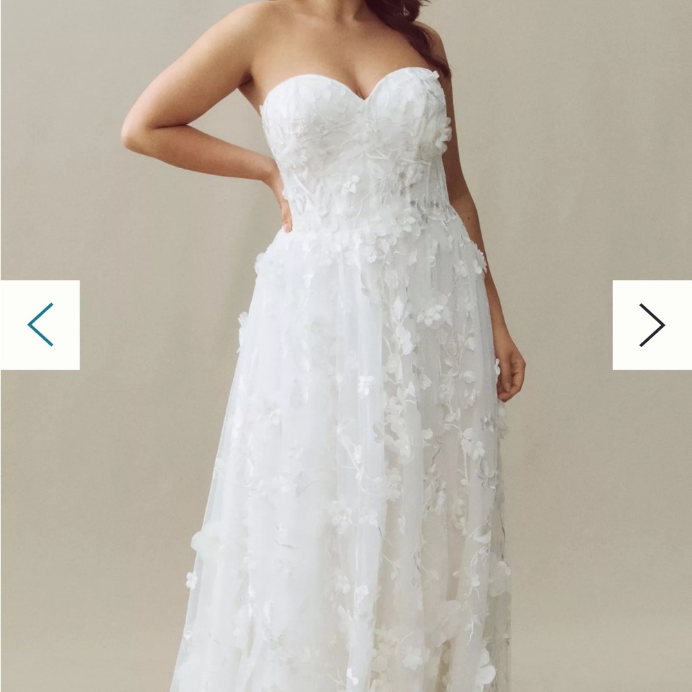Wtoo Strapless White Floral Wedding Dress “The Ivy”